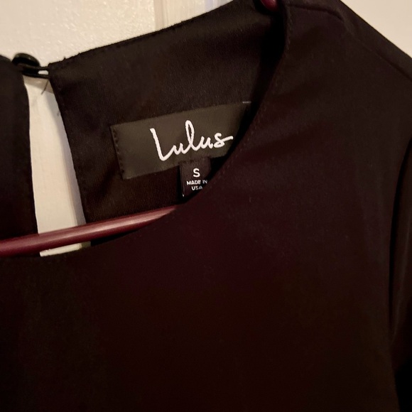 LULUS Black Bell Sleeve Tie Dress, Size S - Picture 5 of 7